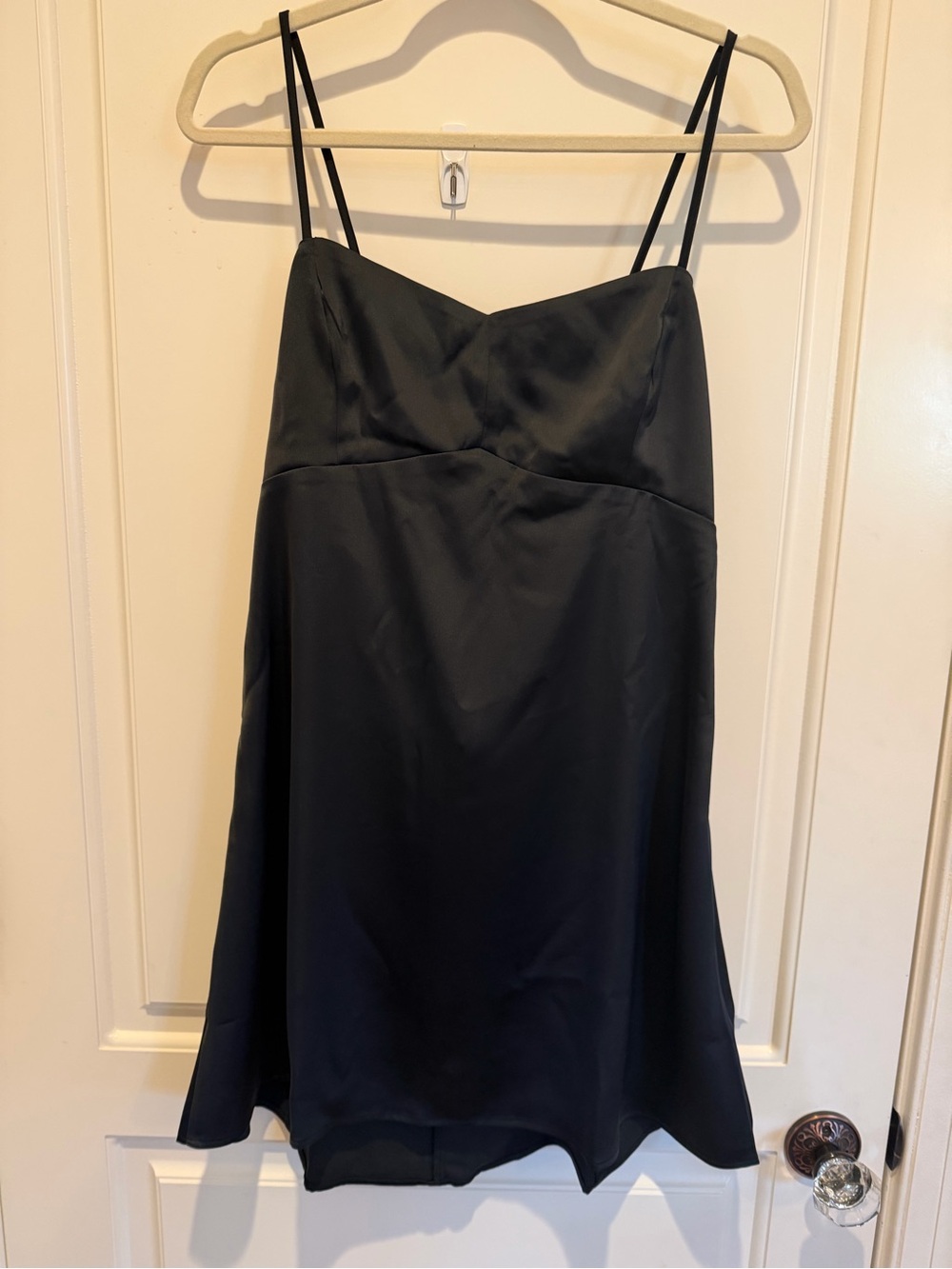Urban Outfitters Black Satin Mini Slip Dress